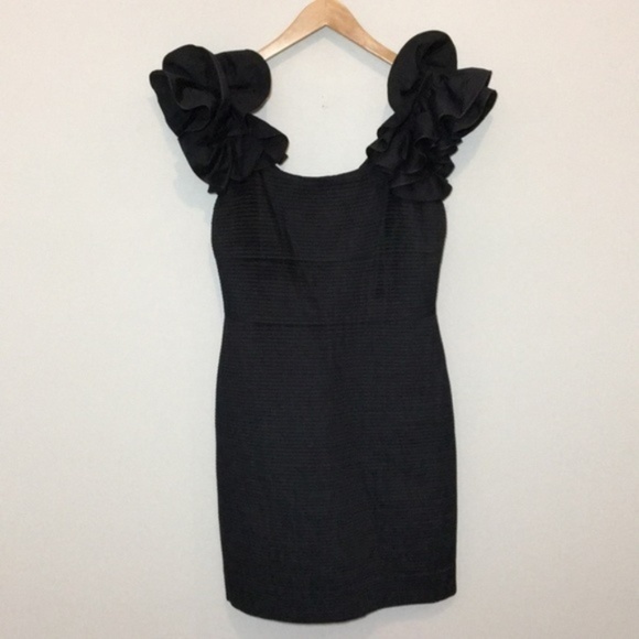 leifsdottir black dress Anthropologie Leifsdottir Midi Dress Tasman Black Cotton Eyelet Size 1   Celebrity Owned